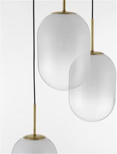 Nova Luce Závěsné svítidlo CHRYSI mosazný zlatý kov a bílé sklo s přechody G9 3x5W