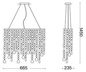 Ideal Lux - Křišťálový lustr na lanku RAIN 5xE14/40W/230V čirá