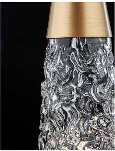 Nova Luce Závěsné svítidlo kovAC broušená zlatá Ocel a čiré strukturované sklo G9 1x5W