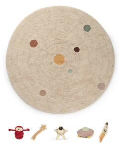 Lorena Canals, Dětský kusový koberec Play Solar System kruh, 150x150, béžová, dětský pokoj