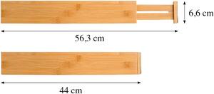 Kesper Přepážka / rozdělovač, organizér do šuplíku 2ks, bambus - nastavitelná až 56cm