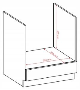 Sporáková skříňka MALILA - šířka 60 cm, černá / dub artisan