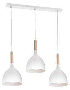 Lustr na lanku NOAK WOOD 3xE27/15W/230V bílá/buk