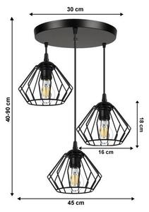 Lustr na lanku CEED 3xE27/60W/230V černá