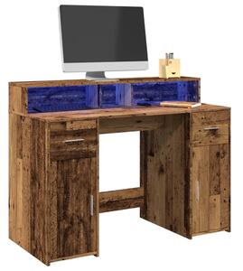 Psací stůl s LED světly old wood 120x55x91 cm kompozitní dřevo 3309418