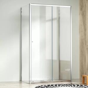 NICOL COMBI II Chrom 80x100x80 Čiré Sprchový kout s posuvnými dveřmi