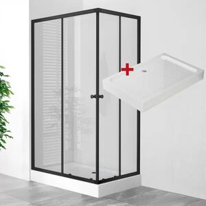 POINT BLACK LOR 100x80 Clear Obdélníkový sprchový kout s akrylátovou vaničkou