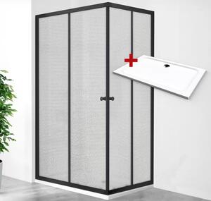 POINT BLACK ROCKY 90x80 Grape Obdélníkový sprchový kout s mramorovou vaničkou
