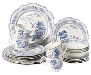 Sada 20 kusů nádobí BAY LEAF Porcelán Bílá/Modrá