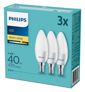 Sada 3x LED Žárovka Philips E14/5,5W/230V 2700K