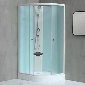 MILD AS-Levý 100x80 WHITE Sprchový box asymetrický s akrylátovou vaničkou a sedátkem