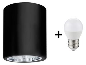 LED Stropní svítidlo JUPITER 1xE27/6W/230V 120x98 mm černá