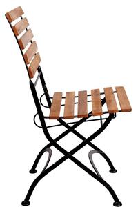 PARKLIFE Skládací židle přírodní černá, 2 ks