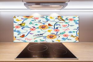 Panel do kuchyně Květiny a ptáci pksh-126223306
