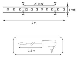 LED pásek 2m LED/18W/12V 4000K