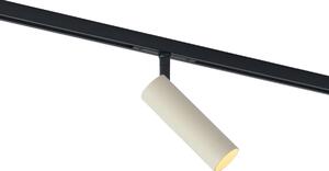 Moderní bodové svítidlo béžové s černou pro 1fázový kolejnicový systém GU10 35mm - Slimline Uzzy