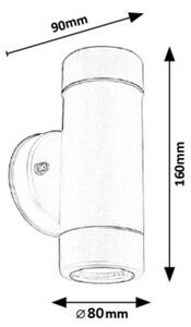 Rabalux 8833 - Venkovní nástěnné svítidlo 2xGU10/10W/230V IP44