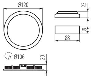 Kanlux 33562 - LED Koupelnové podhledové svítidlo ROUNDA LED/6W/230V IP44 černá