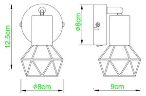 Globo 54802S-1AB - Nástěnné bodové svítidlo XARA 1xE14/40W/230V