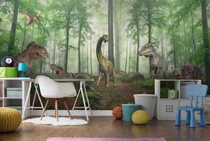 Fototapeta Skupina dinosaurů v lese, Dětské fototapety, Populární fototapety, u60039 - Tapeko.co.cz