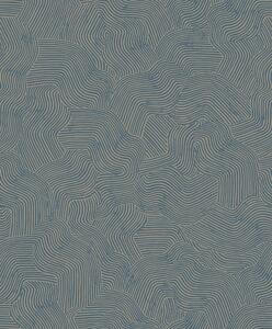 Modro-zlatá geometrická vliesová tapeta na zeď, BA26092, Brazil, Decoprint