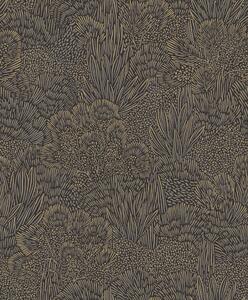 Černo-zlatá vliesová tapeta na zeď, krajina, stromy, BA26065, Brazil, Decoprint