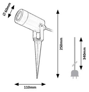 Rabalux 7814 - Venkovní svítidlo KROBIA 1xGU10/4W/230V IP65