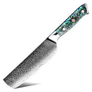 Japonský nůž nakiri z damaškové oceli SaKuRo Ocean Shell 16,5 cm