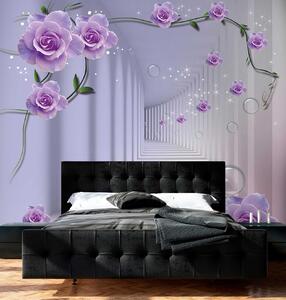 Fototapety Dlouhá chodba s růžemi, Fototapety 3D, Fototapety 3d květiny, u60194 : uwalls.cz