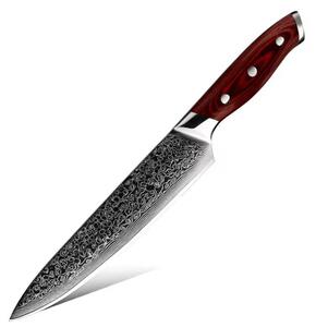 Japonský šéfkuchařský nůž z damaškové oceli SaKuRo Red Pakka 20,3 cm