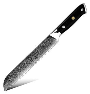 Nůž na pečivo z damaškové oceli SaKuRo G10 20,3 cm