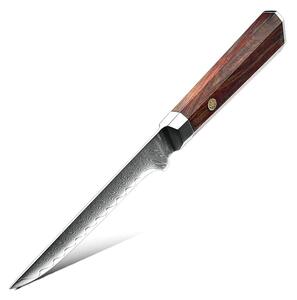 Vykošťovací nůž z damaškové oceli SaKuRo Palisandr 15,2 cm