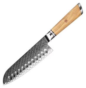 Santoku nůž z damaškové oceli SaKuRo Olive 17,8 cm