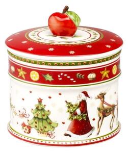 Dóza na cukroví střední Winter Bakery Delight, 12 x 11 cm Toy's Fantasy Villeroy & Boch (Barva bílá + červená)