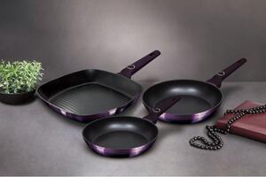 BERLINGERHAUS Pánev s titanovým povrchem sada 3 ks Purple Eclipse Collection gril