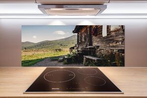 Panel do kuchyně Dřevěný dům hory pksh-131816797