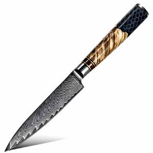 Víceúčelový nůž z damaškové oceli SaKuRo Honey 12,7 cm