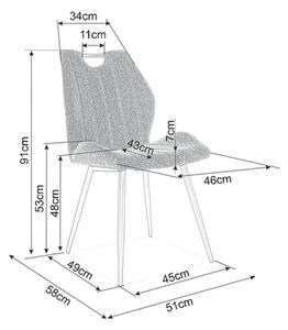 Jídelní židle ORCU světle šedá/černá