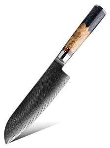Japonský nůž santoku z damaškové oceli SaKuRo Honey 17,8 cm