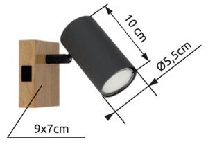 Globo 57911-1G - Nástěnné bodové svítidlo ROBBY 1xGU10/25W/230V šedá/hnědá