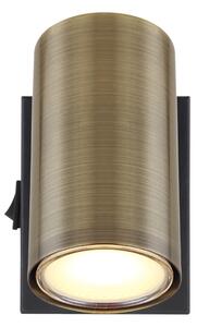Globo 57911-1M - Nástěnné bodové svítidlo ROBBY 1xGU10/25W/230V černá/mosaz