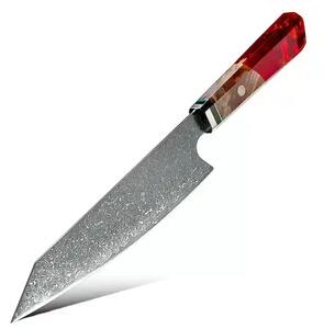 Japonský nůž Kiritsuke z damaškové oceli SaKuRo Red 20,3 cm