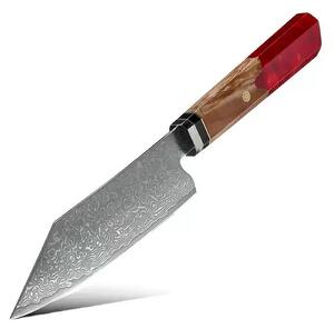 Japonský nůž Kiritsuke z damaškové oceli SaKuRo Red 12,7 cm