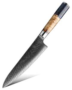 Japonský šéfkuchařský nůž z damaškové oceli SaKuRo Honey 19 cm