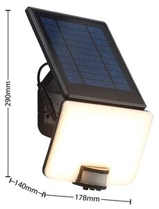 Prios Yahir LED solární svítidlo senzor černá