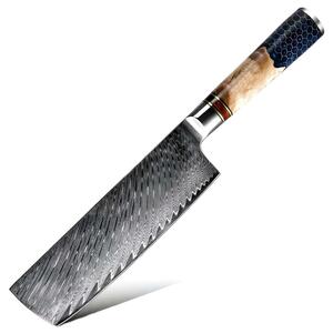 Kuchyňský nůž nakiri z damaškové oceli SaKuRo Honey 17,8 cm
