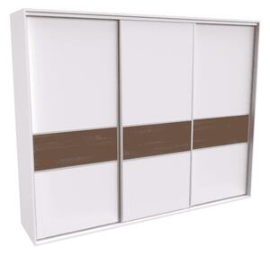 Šatní skříň FLEXI 3 s dělenými dveřmi LTD Varianta barvy: Bílá, Šířka: 240 cm, Výška: 220 cm