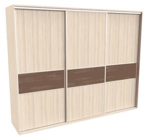 Šatní skříň FLEXI 3 s dělenými dveřmi LTD Varianta barvy: Dub natur (dub sonoma), Šířka: 280 cm, Výška: 220 cm