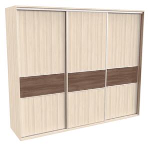 Šatní skříň FLEXI 3 s dělenými dveřmi LTD Varianta barvy: Dub natur (dub sonoma), Šířka: 240 cm, Výška: 220 cm