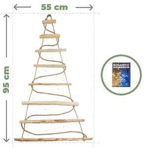 Vingo Závěsný dřevěný vánoční stromek s LED osvětlením - 115 cm